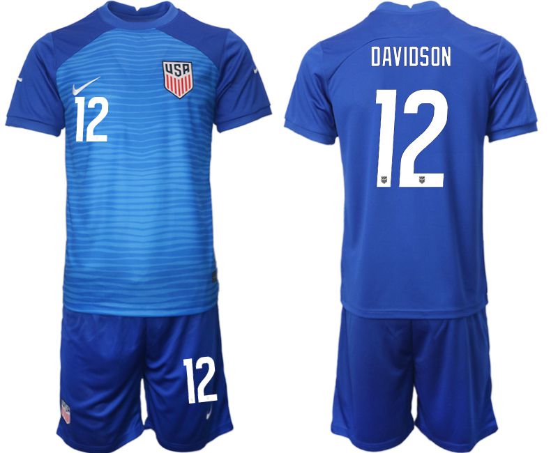 Men 2022 World Cup National Team United States away blue 12 Soccer Jersey